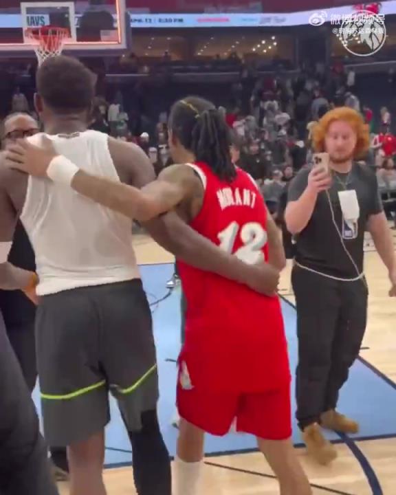 狼王&槍王惺惺相惜！華子賽后與莫蘭特相互致意！