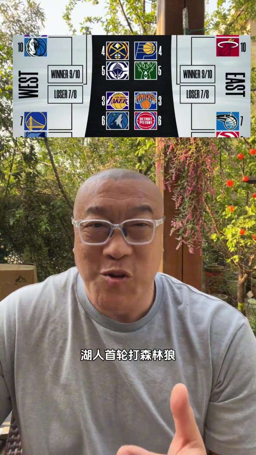 湖人打森林狼！馬?。褐灰獤|契奇像上賽季打戈貝爾那樣就行